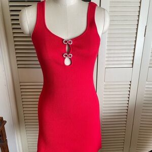 Red Christian Lacroix knit Ribbed Sleeveless Dress